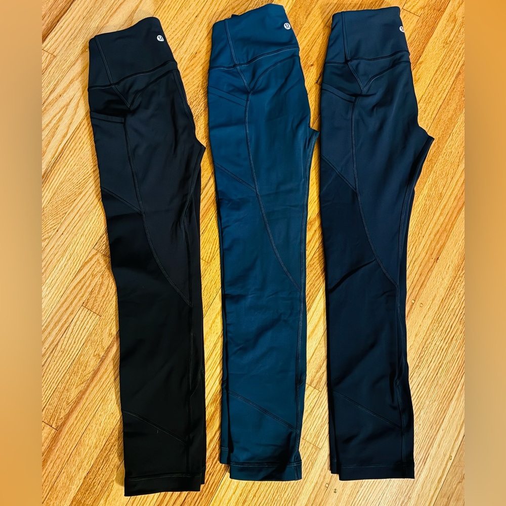 Lululemon All The Right Places 23”Size 4 w Pockets.Black, Nocturnal Teal, Navy